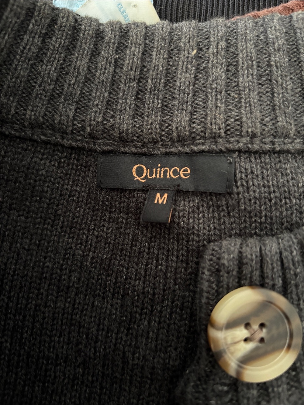 Quince 100% Organic Cotton Cropped Cardigan Charcoal Gray Size M Women - Picture 6 of 8